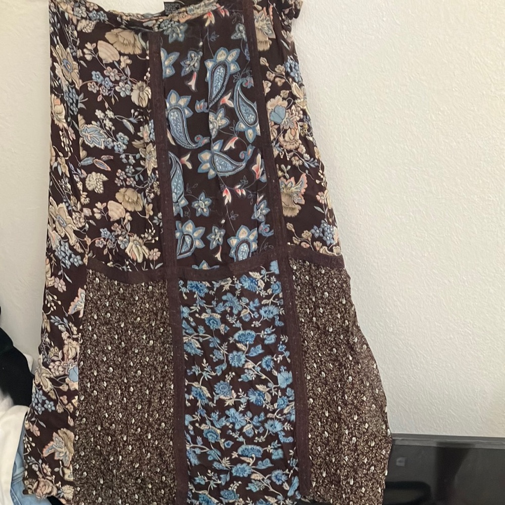Vintage patchwork midi skirt Medium